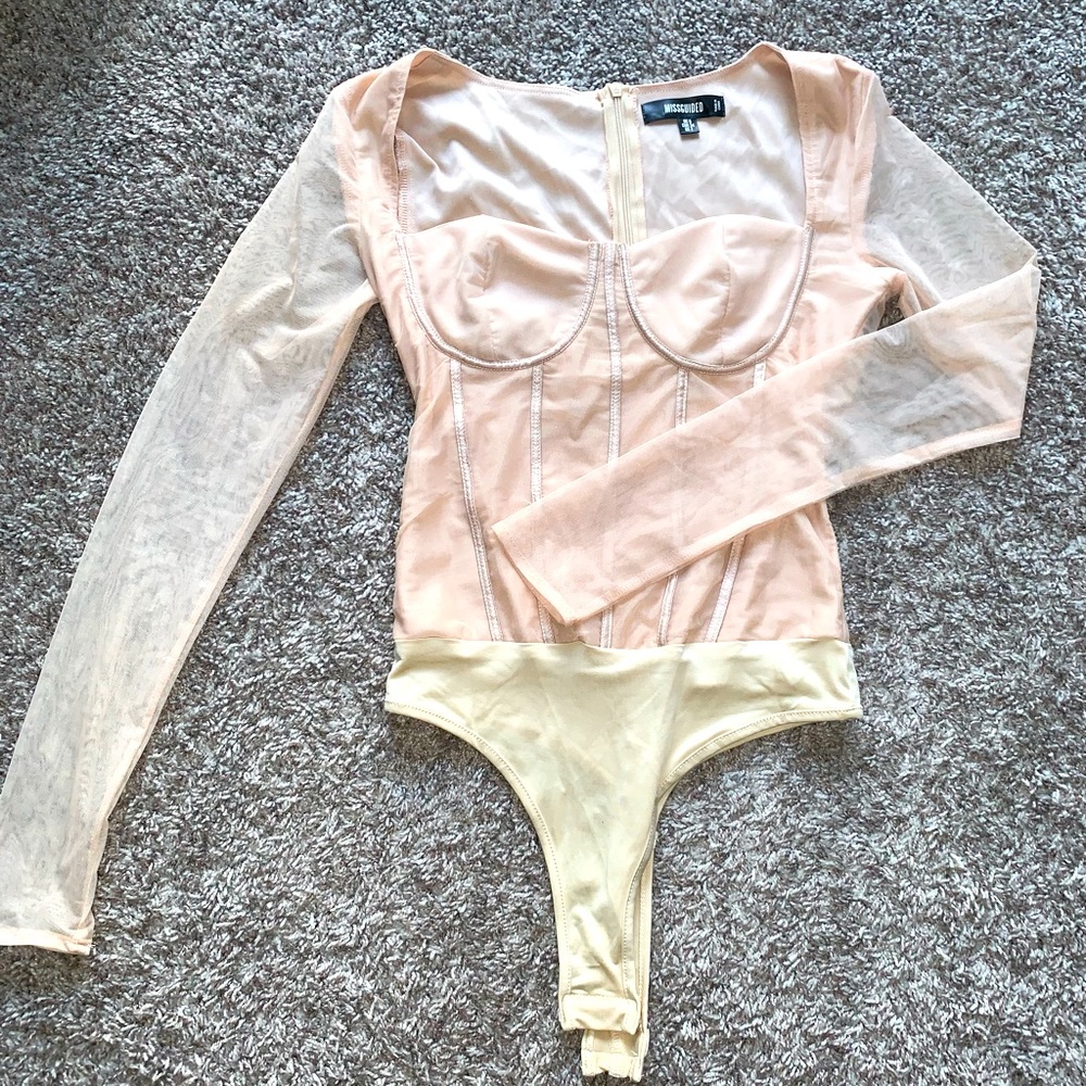 Missguided Mesh Corset Bodysuit